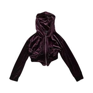 Haute Monde Deep Purple Velvet Hoodie Set